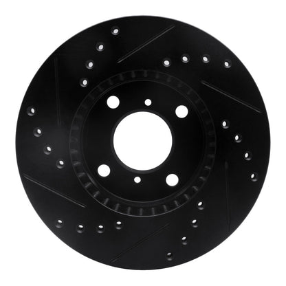 R1 Concepts R1 99-07 Suzuki Esteem Front Right Drilled & Slotted Black Brake Rotor
