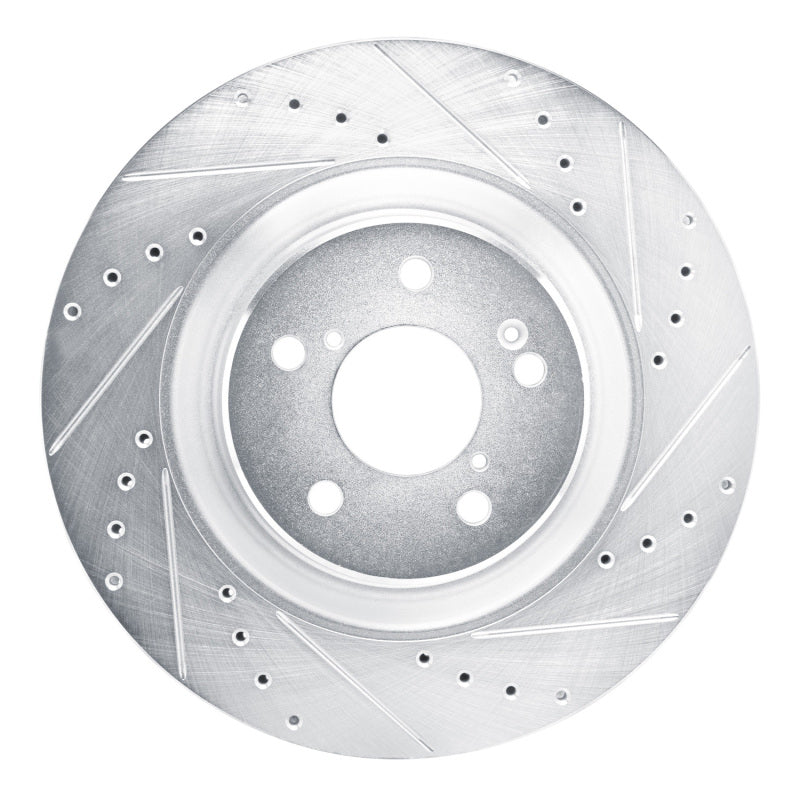 R1 Concepts R1 2022-2026 Acura MDX Front Right Drilled & Slotted Silver Brake Rotor
