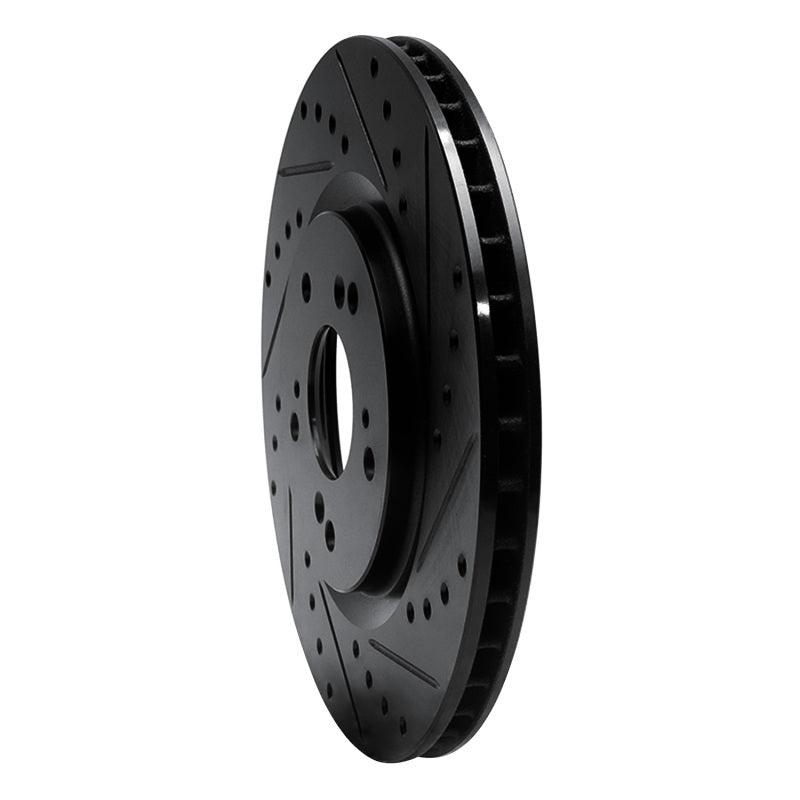 R1 Concepts R1 97-05 Acura NSX Rear Right Drilled & Slotted Black Brake Rotor