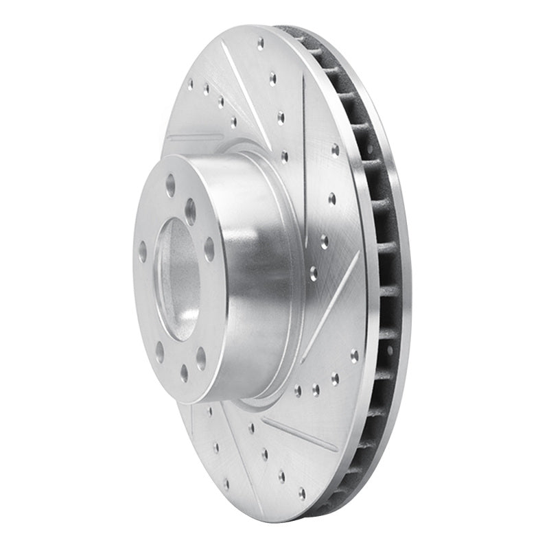 R1 Concepts R1 91-01 BMW 740I Front Right Drilled & Slotted Silver Brake Rotor