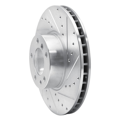 R1 Concepts R1 91-01 BMW 740I Front Right Drilled & Slotted Silver Brake Rotor