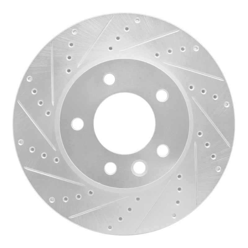 R1 Concepts R1 03-18 Porsche Cayenne Left Front Drilled & Slotted Silver Brake Rotor