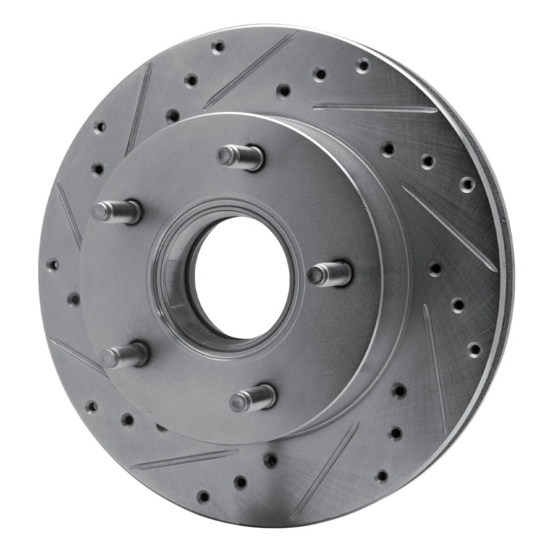 R1 Concepts R1 86-88 Ford BRONCO Front Left Drilled & Slotted Silver Brake Rotor