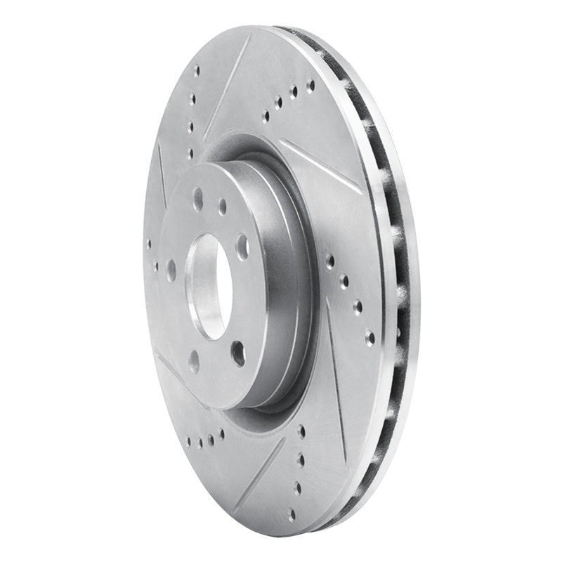 R1 Concepts R1 91-20 Alfa Romeo 164 Front Left Drilled & Slotted Silver Brake Rotor
