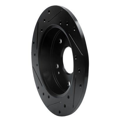 R1 Concepts R1 97-15 Acura CSX Rear Right Drilled & Slotted Black Brake Rotor