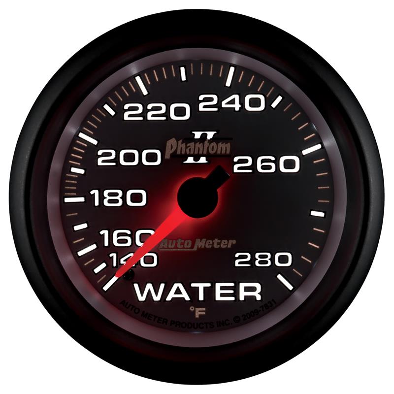 Autometer Phantom II 2-5/8in 140-280 Degree F Mechanical Water Gauge