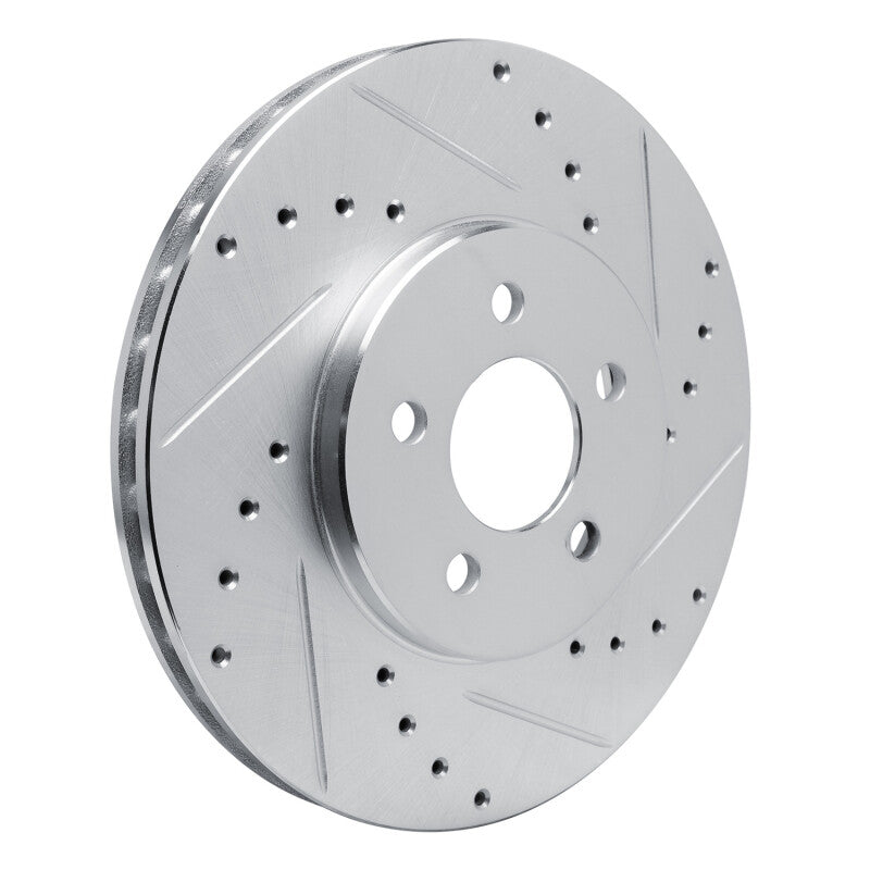 R1 Concepts R1 89-95 Chrysler LeBaron Front Right Drilled & Slotted Silver Brake Rotor