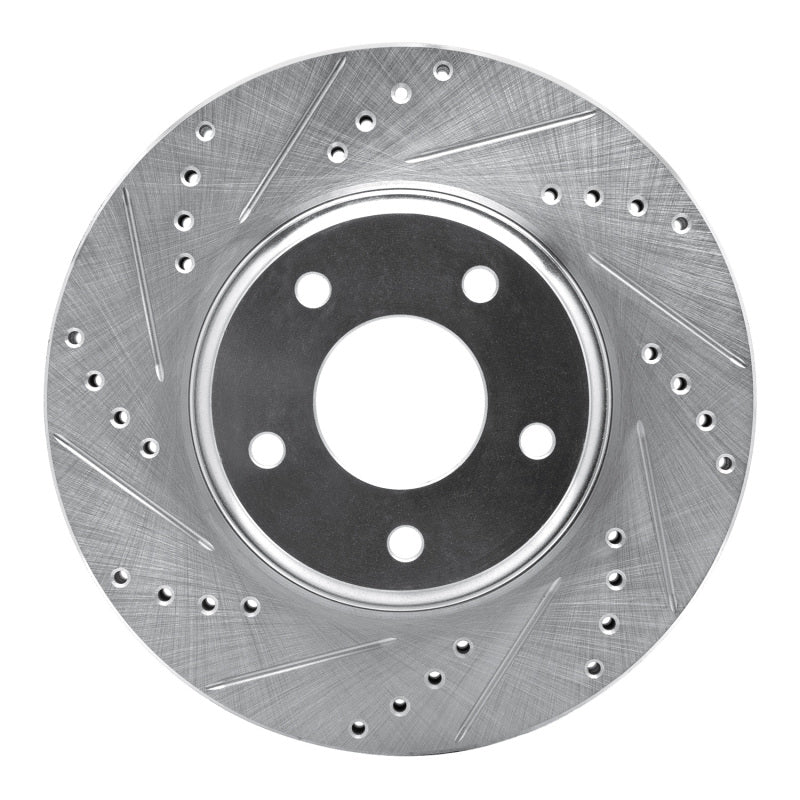 R1 Concepts R1 02-06 Infiniti I35 Front Left Drilled & Slotted Silver Brake Rotor