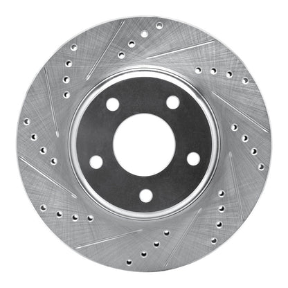 R1 Concepts R1 02-06 Infiniti I35 Front Left Drilled & Slotted Silver Brake Rotor