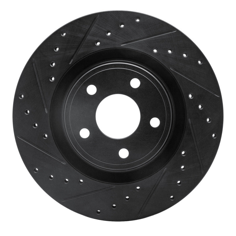 R1 Concepts R1 07-10 Chevrolet Cobalt Front Left Drilled & Slotted Black Brake Rotor