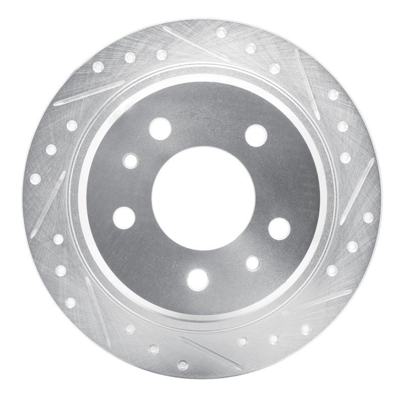 R1 Concepts R1 82-89 BMW 528E Rear Right Drilled & Slotted Silver Brake Rotor