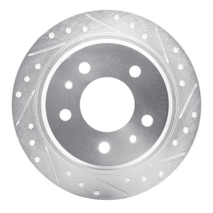 R1 Concepts R1 82-89 BMW 528E Rear Right Drilled & Slotted Silver Brake Rotor