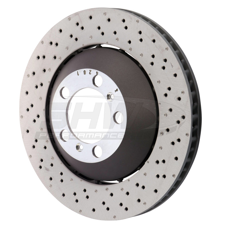 SHW Performance SHW 14-19 Porsche 911 GT3 4.0L w/o Ceramic Brake Right Front Drill-Dimp LW Brake Rotor (99135140681)