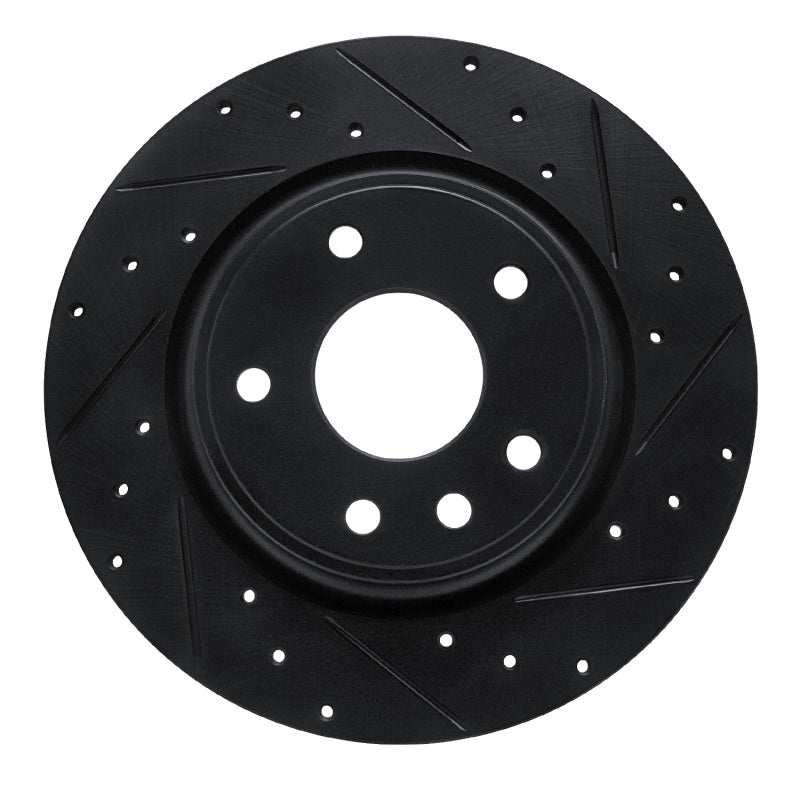 R1 Concepts R1 17-25 Chrysler Voyager Rear Right Drilled & Slotted Black Brake Rotor