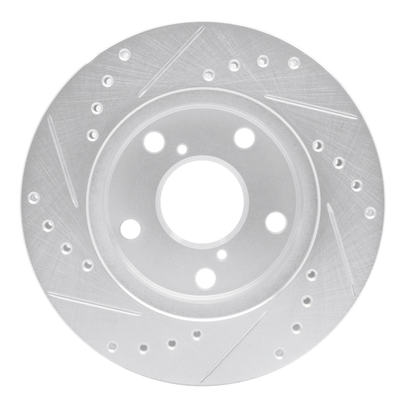 R1 Concepts R1 91-95 Toyota MR2 Front Right Drilled & Slotted Silver Brake Rotor