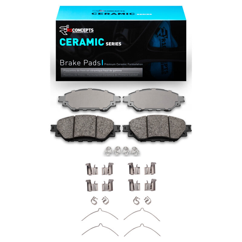 R1 Concepts R1 16-25 Toyota Hi-Lux (Mexico) Front Ceramic Brake Pads and Hardware Kit