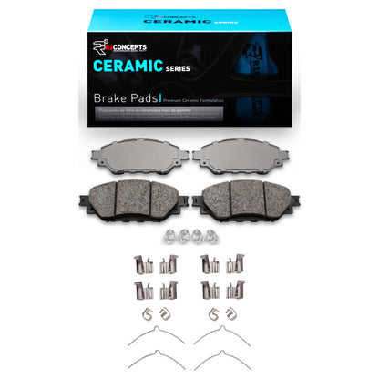 R1 Concepts R1 16-25 Toyota Hi-Lux (Mexico) Front Ceramic Brake Pads and Hardware Kit