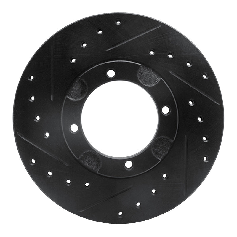 R1 Concepts R1 87-99 Hyundai Scoupe Front Left Drilled & Slotted Black Brake Rotor
