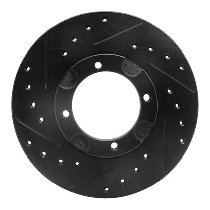 R1 Concepts R1 87-99 Hyundai Scoupe Front Left Drilled & Slotted Black Brake Rotor