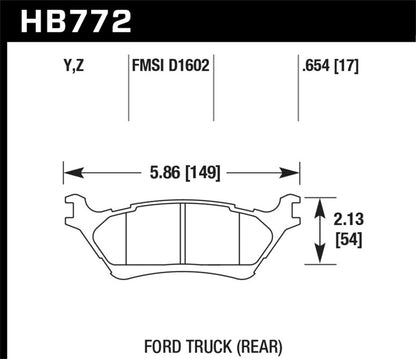 Hawk Performance Hawk 12-16 Ford F-150 Performance Ceramic Street Rear Brake Pads