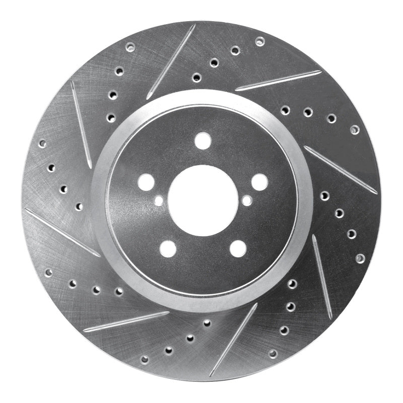 R1 Concepts R1 05-18 Subaru Forester Front Left Drilled & Slotted Silver Brake Rotor