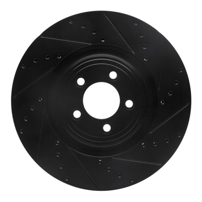 R1 Concepts R1 06-21 Jaguar F-Type Front Right Drilled & Slotted Black Brake Rotor