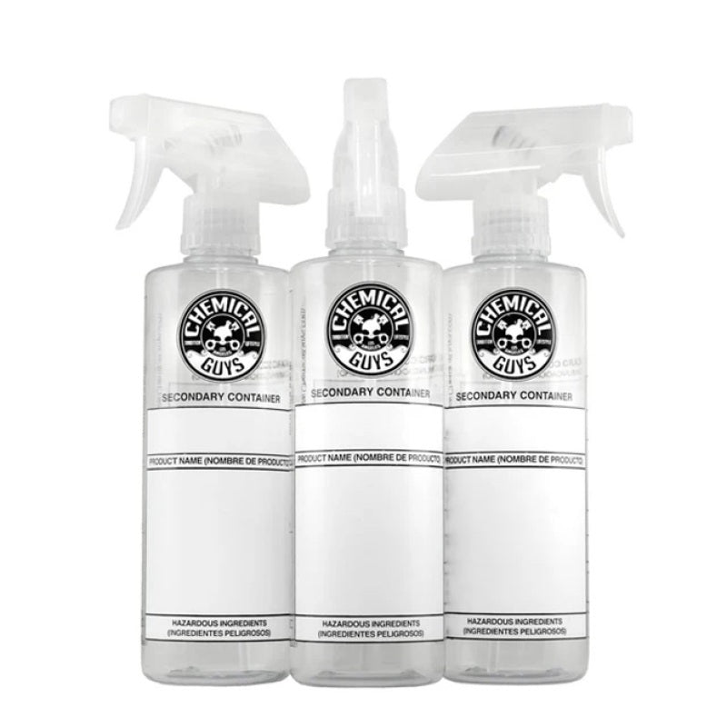 Chemical Guys Secondary Container Dilution Bottle With Professional Standard Sprayer - 16oz (3 Pack)