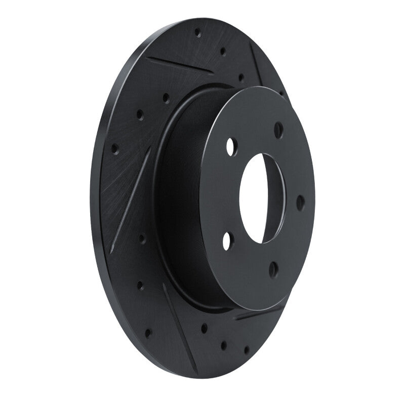 R1 Concepts R1 19-25 Nissan Kicks Rear Right Drilled & Slotted Black Brake Rotor