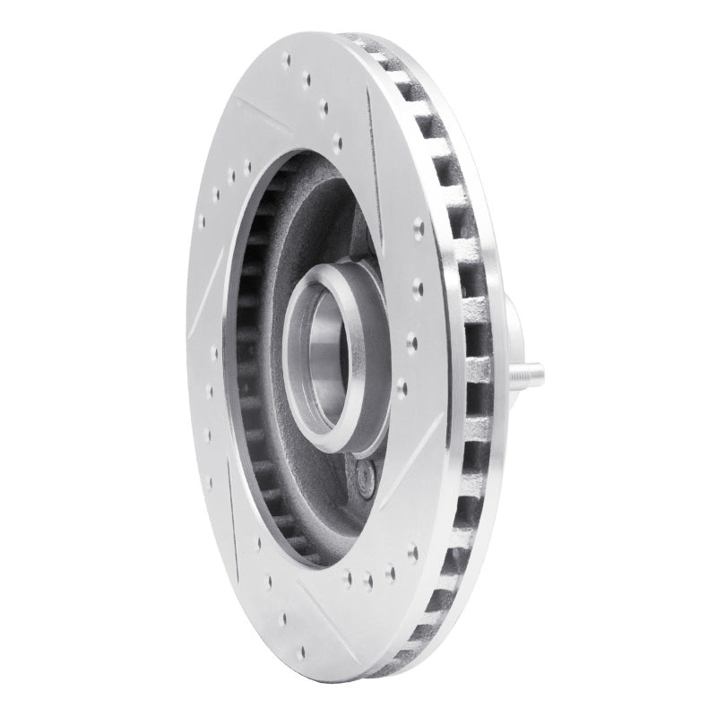R1 Concepts R1 87-88 Ford Thunderbird Front Left Drilled & Slotted Silver Brake Rotor