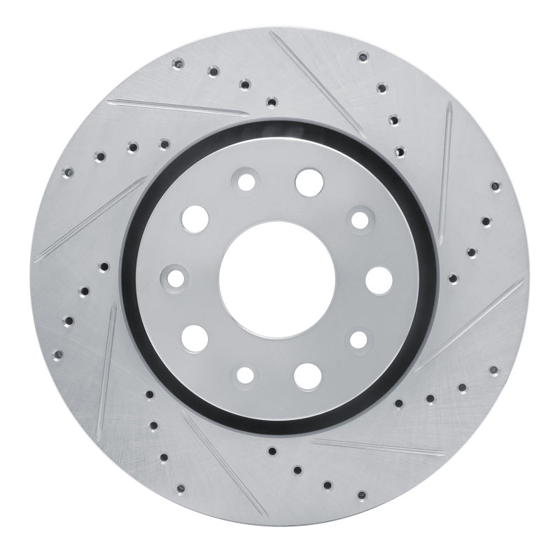 R1 Concepts R1 18-25 Jeep Gladiator Front Right Drilled & Slotted Silver Brake Rotor