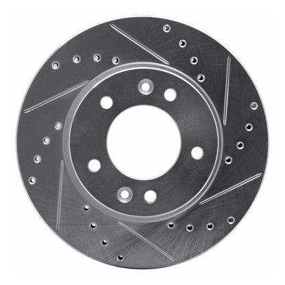 R1 Concepts R1 86-91 Mazda RX-7 Front Right Drilled & Slotted Silver Brake Rotor