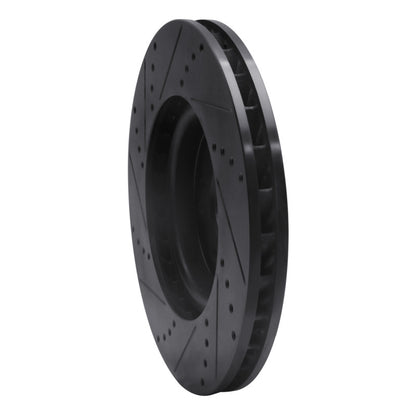R1 Concepts R1 94-02 Mercedes-Benz SL600 Left Front Drilled & Slotted Black Brake Rotor