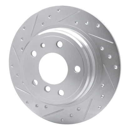 R1 Concepts R1 89-95 BMW 535I Rear Left Drilled & Slotted Silver Brake Rotor