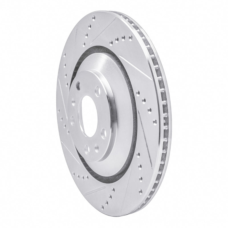 R1 Concepts R1 04-18 Audi A8 Rear Left Drilled & Slotted Silver Brake Rotor