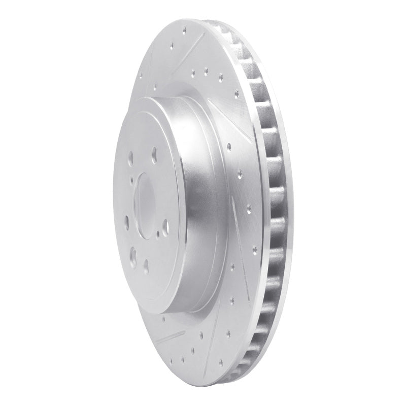 R1 Concepts R1 15-22 Lexus RC F Left Rear Drilled & Slotted Silver Brake Rotor