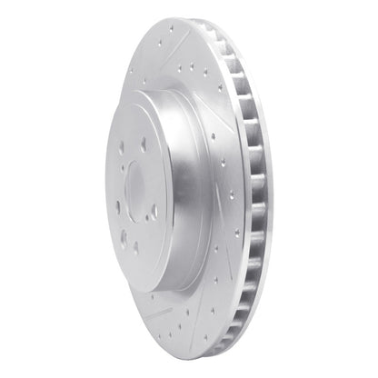R1 Concepts R1 15-22 Lexus RC F Left Rear Drilled & Slotted Silver Brake Rotor