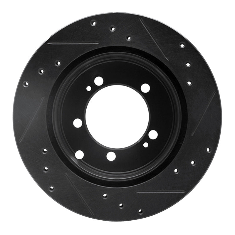 R1 Concepts R1 94-95 Eagle TALON Rear Left Drilled & Slotted Black Brake Rotor