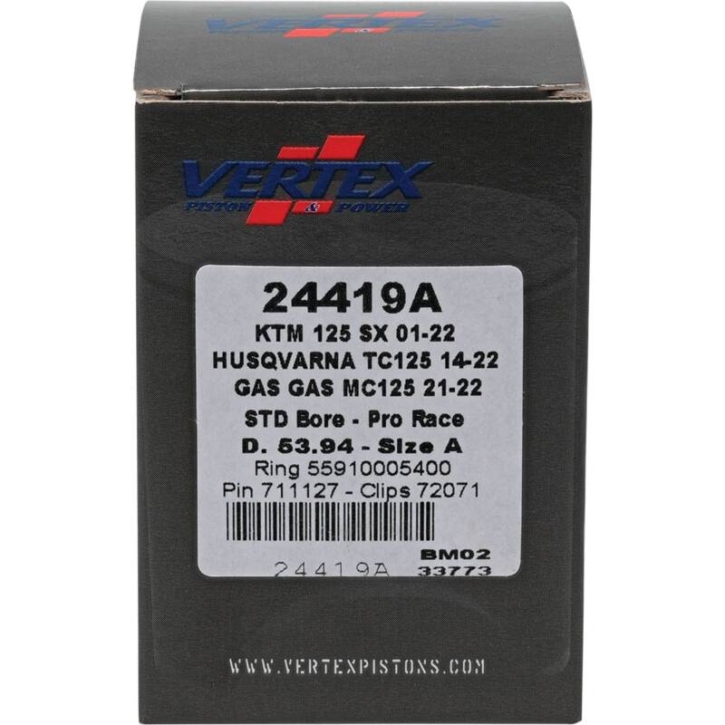 Vertex Pistons Vertex Piston 01-16 KTM 125 EXC 125cc Forged Pro Race Piston Kit