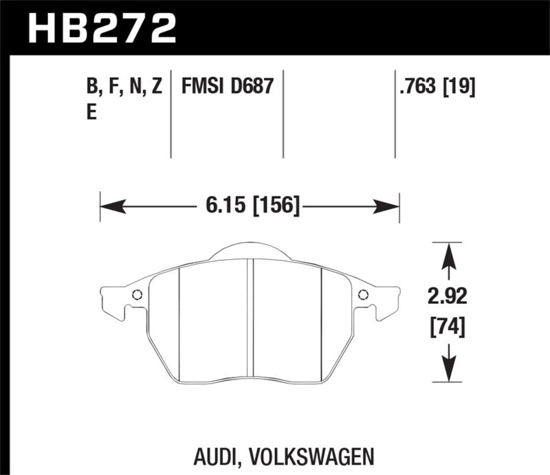 Hawk Performance Hawk 00-06 Audi TT/00-06 TT Quattro 1.8L / 99-04 VW Golf GTI 2.8L Blue 9012 Race Front Brake Pads