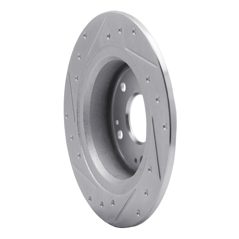 R1 Concepts R1 05-17 Honda Accord Rear Right Drilled & Slotted Silver Brake Rotor