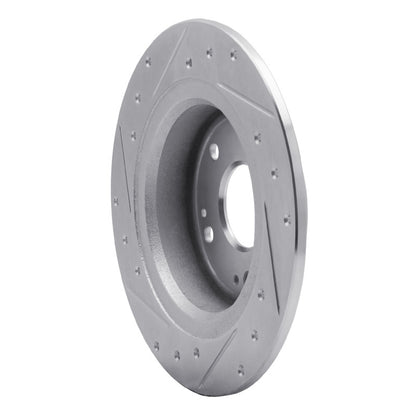 R1 Concepts R1 05-17 Honda Accord Rear Right Drilled & Slotted Silver Brake Rotor