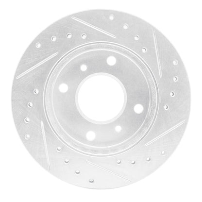 R1 Concepts R1 89-96 Nissan 240SX Front Left Drilled & Slotted Silver Brake Rotor