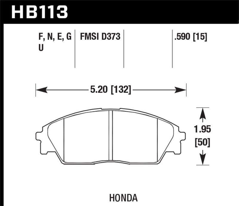 Hawk Performance Hawk Honda/ Acura 88-91 Civic Wagon/90-91CRX Si/ 88-90 Prelude S HPS Street Front Brake Pads