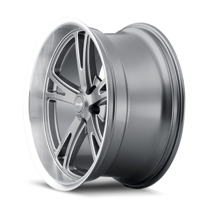 Ridler Wheels Ridler 606 18x8 / 5x120.65 BP / 0mm Offset / 83.82mm Hub Gloss Grey Machined Wheel