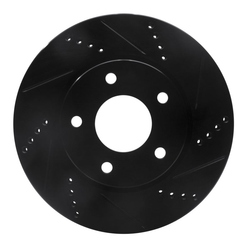 R1 Concepts R1 07-17 Dodge CALIBER Front Right Drilled & Slotted Black Brake Rotor