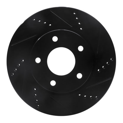 R1 Concepts R1 07-17 Dodge CALIBER Front Right Drilled & Slotted Black Brake Rotor