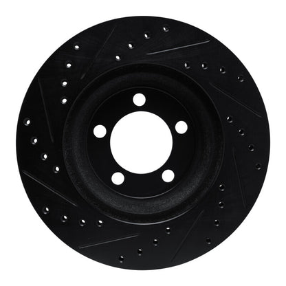 R1 Concepts R1 65-72 Dodge Dart Front Right Drilled & Slotted Black Brake Rotor