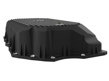 aFe 20-25 GM Diesel V8-6.6L L5P Transmission Pan w/ Machined Fins - Black