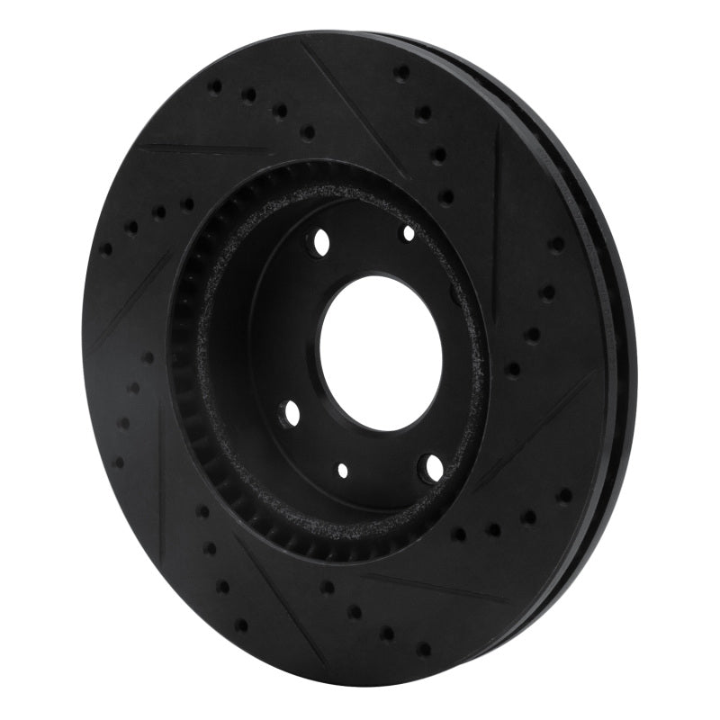 R1 Concepts R1 02-06 Hyundai Sonata Front Left Drilled & Slotted Black Brake Rotor