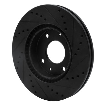 R1 Concepts R1 02-06 Hyundai Sonata Front Left Drilled & Slotted Black Brake Rotor